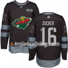 Minnesota Wild tröja Jason Zucker 16 1917-2017 100th Anniversary Adidas Svart Authentic - NHL Tröjor Herr